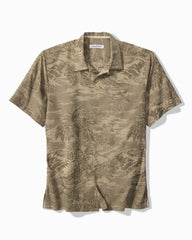 Big & Tall Coastal Ease Palms IslandZone Camp Shirt - Shiitake
