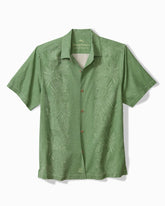 Big & Tall Kona Luxe Border Silk Camp Shirt - Natural Mint