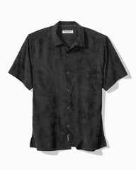 Big & Tall Coastal Ease Botanic Loom IslandZone Camp Shirt - Black