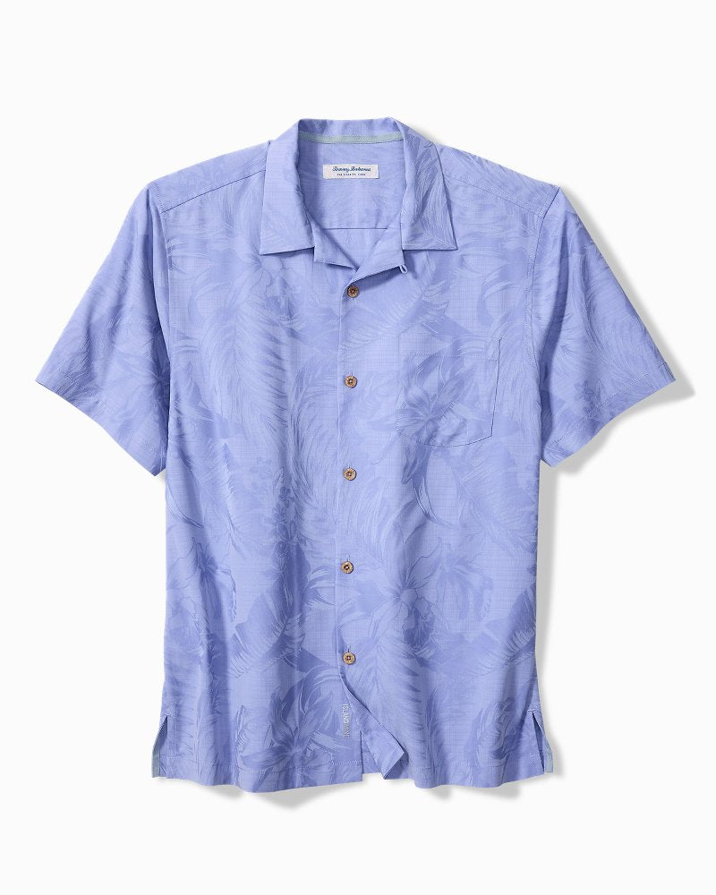 Big & Tall Coastal Ease Botanic Loom IslandZone Camp Shirt - Ritzy Purple