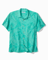 Big & Tall Coastal Ease Botanic Loom IslandZone Camp Shirt - Blue Freeze