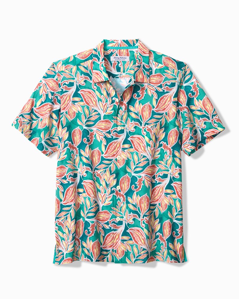 Big & Tall Bahama Coast Wild Vines IslandZone Shirt - Largo Teal