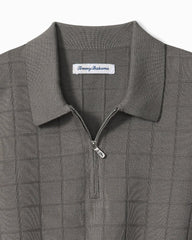 Big & Tall Coolside Quarter-Zip IslandZone Polo - Spa Stone
