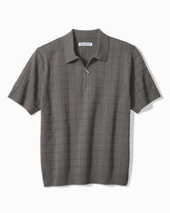 Big & Tall Coolside Quarter-Zip IslandZone Polo - Spa Stone