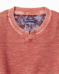 Big & Tall Saltwater Textured Abaco Sweater - Red Ginger