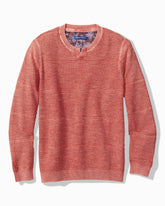 Big & Tall Saltwater Textured Abaco Sweater - Red Ginger