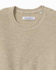 Big & Tall Salthill Pocket Cotton-Blend Crew Sweater - Oatmeal Heather