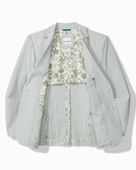 Big & Tall Nova Wave Stretch-Seersucker Sand Stripe Blazer - Glass Bottle
