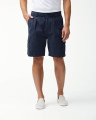 Big & Tall Bahama Survivor E-Waist Cargo Shorts - Blue Tahoe