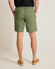 Big & Tall Isla Sands Stripe Stretch-Linen Shorts - Celadon