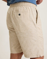 Big & Tall Riviera Shore Stretch-Linen E-Waist Shorts - Natural