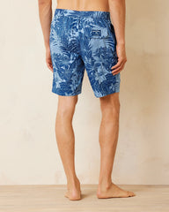 Big & Tall Baja Santiago Palms Boardshorts - Dark Blue Muse