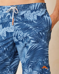 Big & Tall Baja Santiago Palms Boardshorts - Dark Blue Muse