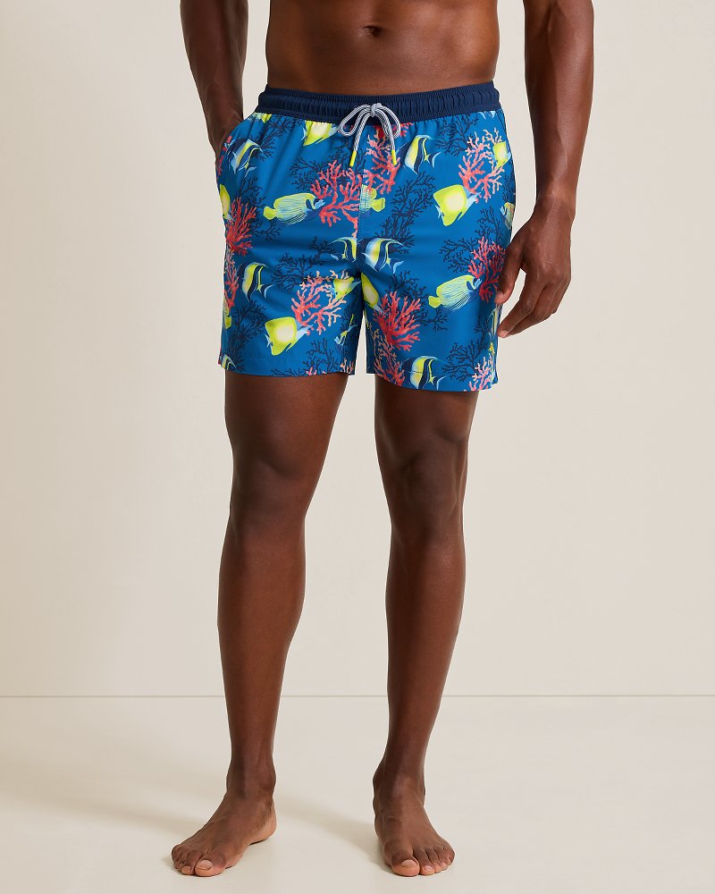 Big & Tall Naples Fishanado Swim Trunks - Victoria Blue