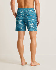 Big & Tall Naples Wavescape Oasis Swim Trunks - Continental