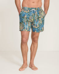 Big & Tall Naples Feira Fronds Swim Trunks - Palm Moss