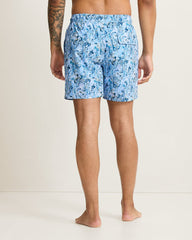 Big & Tall Naples Tidal Echoes Swim Trunks - Clear Sky Blue