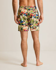 Big & Tall Naples Cabana Skies Swim Trunks - Tanned
