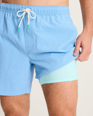 Big & Tall Naples Shores Swim Trunks - Big Sky Blue