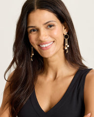 Sunset Tides Chain & Charm Drop Earrings - Gold