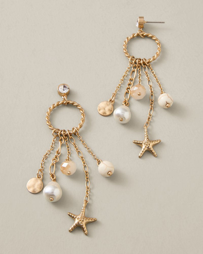 Sunset Tides Chain & Charm Drop Earrings - Gold