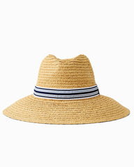 Small Wide-Brim Hampton Raffia Hat - Natural