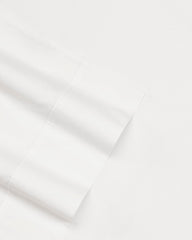 Cool Zone Solid 4-Piece Cotton Cooling Queen Sheet Set - White