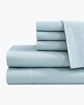Solid Sateen 6-Piece Queen Sheet Set - Blue