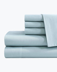 Solid Sateen 6-Piece King Sheet Set - Blue