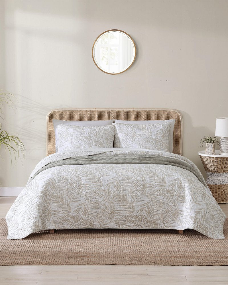 Palmday Reversible 3-Piece King Quilt Set - Brown