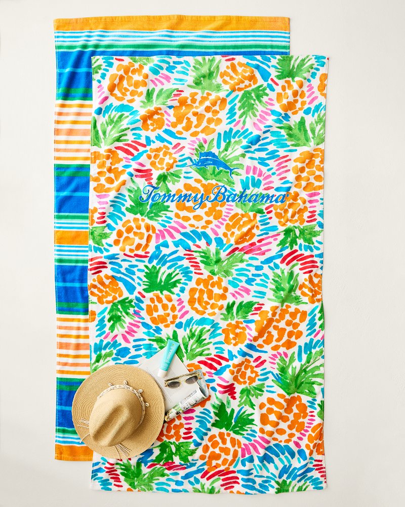 Beach Picnic & Painterly Pineapple Beach Towels - Set of 2 - Multicolor