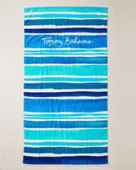 Ombré Fronds & Retro Stripe Beach Towels — Set of 2 - Multicolor