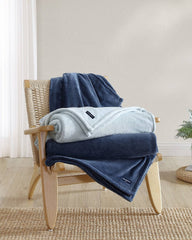 Plush Fleece Blue King Blanket - Blue