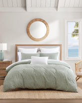 Island Estate Harbor Palm Reversible 3-Piece Full/Queen Duvet Cover Set - Green