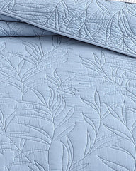 Solid Costa Sera Twin Quilt - Blue
