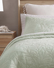 Solid Costa Sera 2-Piece Standard Quilted Sham Set - Green