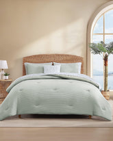 Seersucker Solid 8-Piece Queen Comforter Set - Spring Green