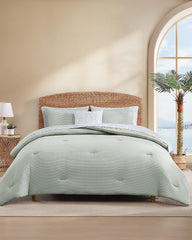 Seersucker Solid 8-Piece King Comforter Set - Spring Green
