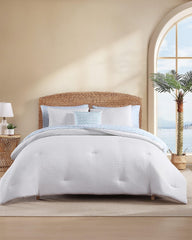 Seersucker Solid 8-Piece Queen Comforter Set - White