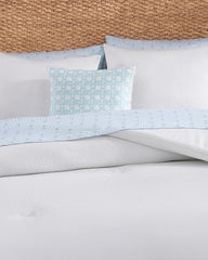 Seersucker Solid 8-Piece King Comforter Set - White