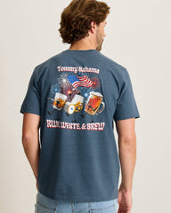 Rum, White & Brew Graphic T-Shirt - Navy Heather