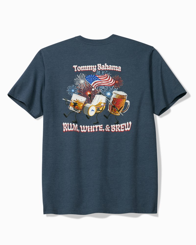 Rum, White & Brew Graphic T-Shirt - Navy Heather