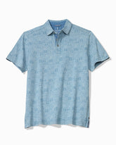 Palm Tini Cotton Polo - Bleached Indigo