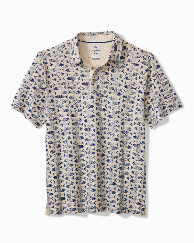 Sardinia Soiree Stretch-Linen Polo - Natural