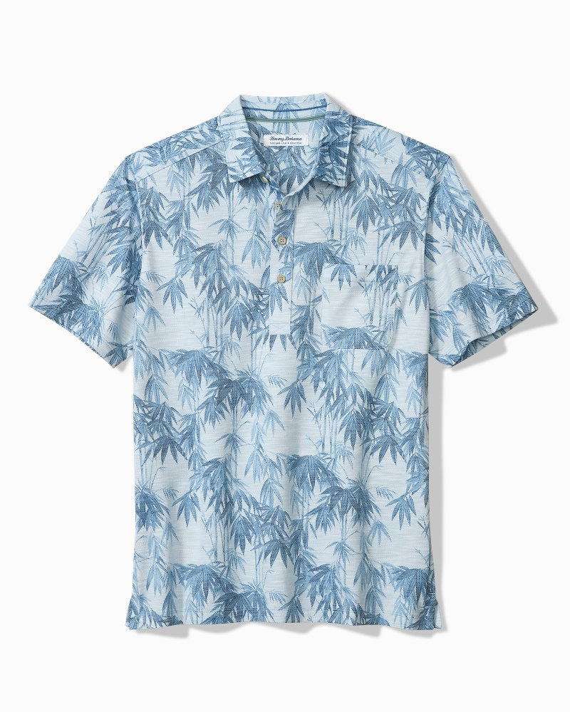 San Lucio Tides Bamboo Stretch Knit Polo - Opal Surf