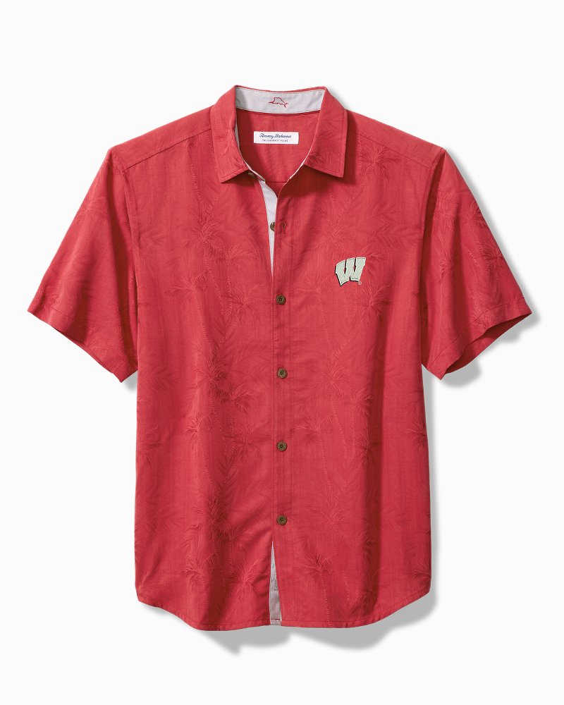 Collegiate Coconut Point Palm Vista IslandZone Camp Shirt - wisconsin