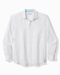 Paradisio Plaid Linen Long-Sleeve Shirt - White