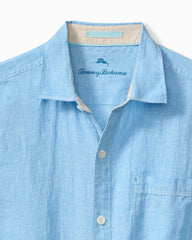 Paradise Breezer Linen Short-Sleeve Shirt - Glass Bead Blue