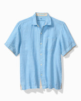 Paradise Breezer Linen Short-Sleeve Shirt - Glass Bead Blue
