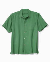 Harbor Luxe Silk Camp Shirt - Deep Grass Green